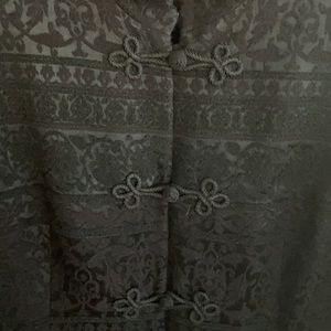 Tahari Black Brocade Button Jacket Blazer 12
